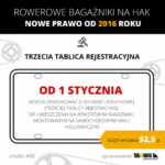 Rowerowe bagażniki na hak. Trzecia tablica legalna od 2016 roku